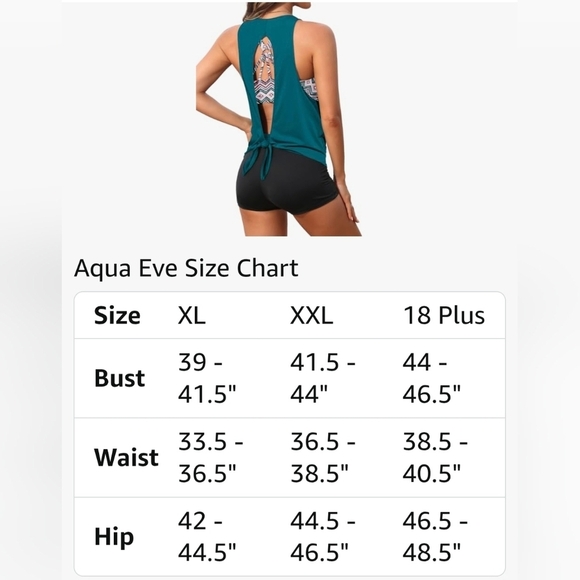 Aqua Eve 3 piece Tankini Swimsuit #1075, 1076 - Picture 12 of 14